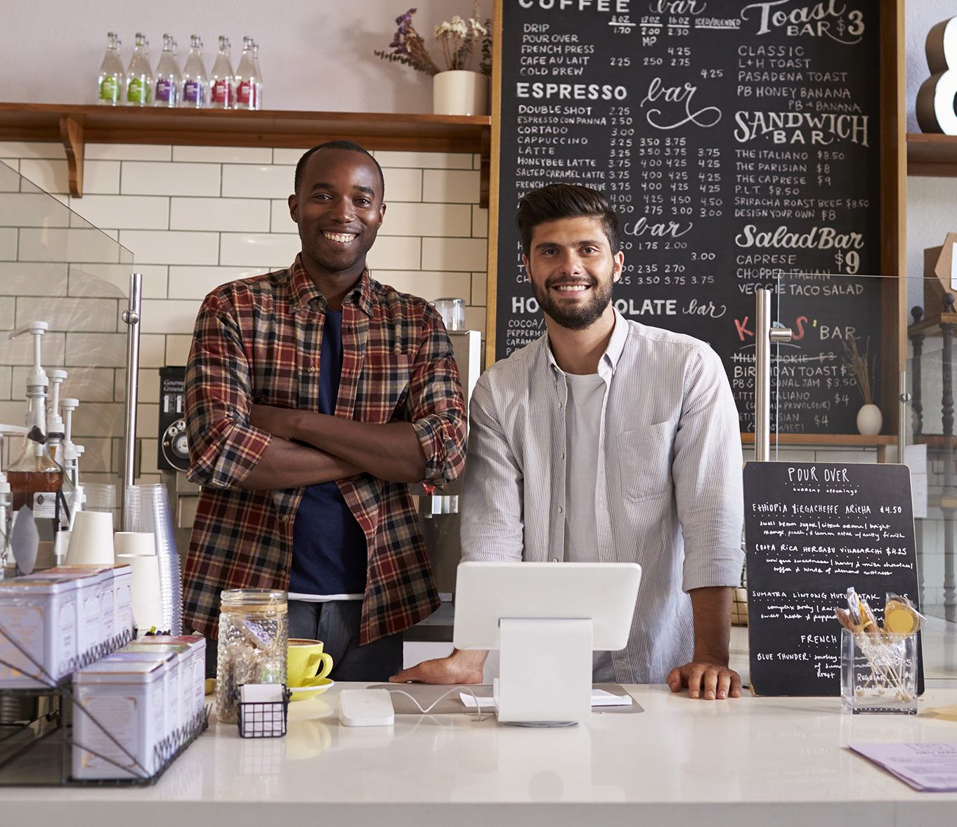 2 men in a coffee shop